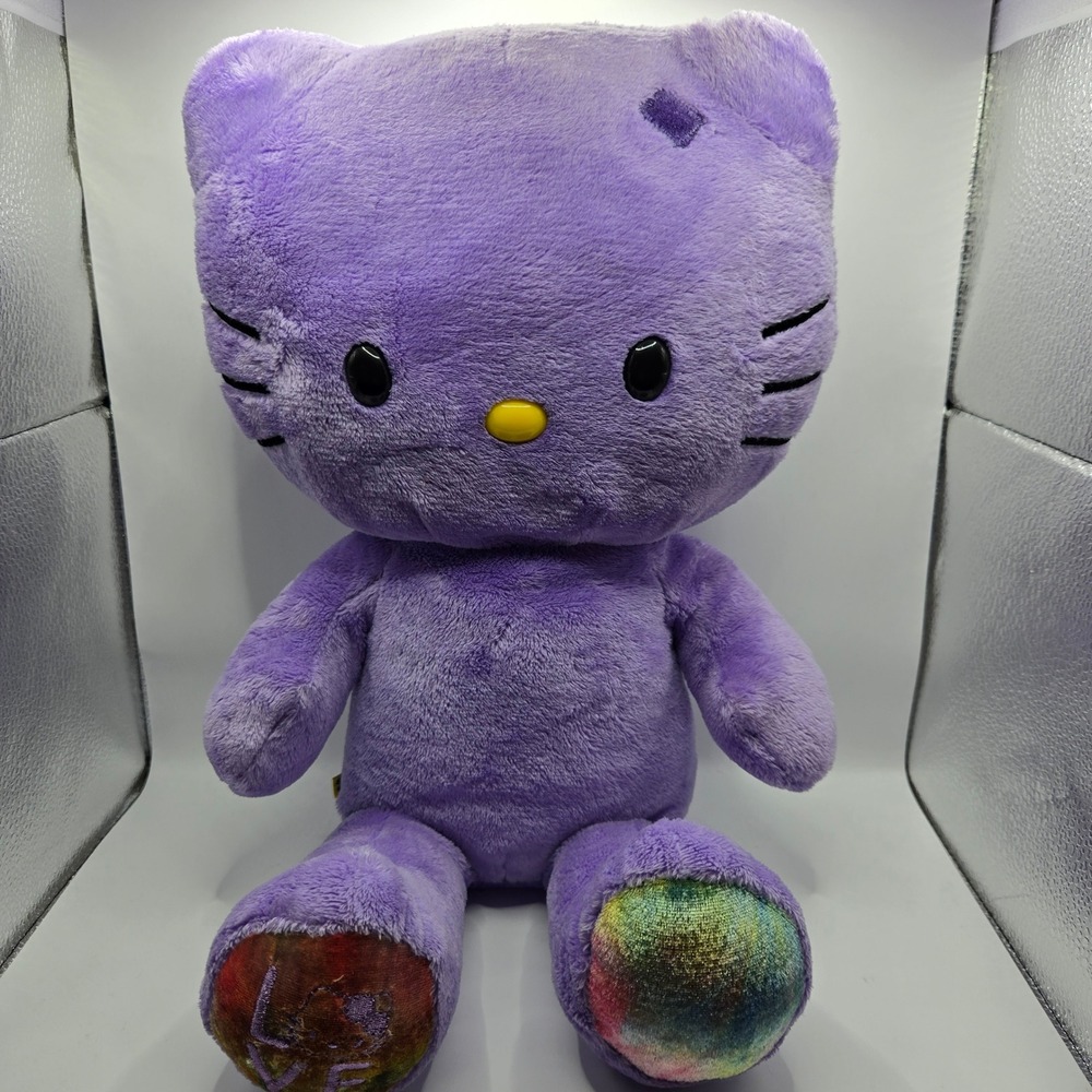 Build A Bear Hello Kitty Purple Plush Love Rainbow Feet Stuffed Animal Toy‎ 2012